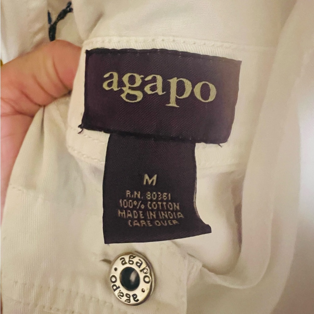 Agapo White Overalls with Embroidered Accents - Picture 7 of 9